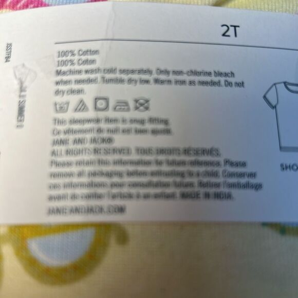 Janie and Jack 100049408 Good Night Short Pajama in Sunglass Stars size 2T NWT - Picture 8 of 9